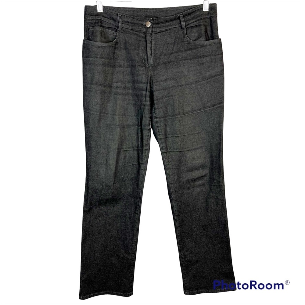 EUC Eileen Fisher Black Wash Lightweight Denim Pants